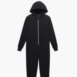 Savage x Fenty Black & Metallic Sleep & Shine Hooded Jogger Jumpsuit